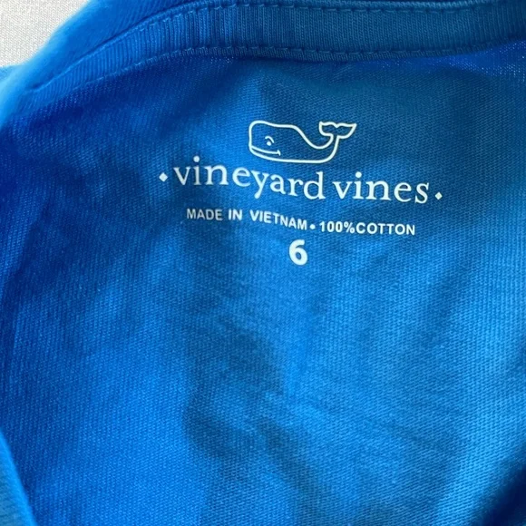 NEW Vineyard Vines Short Sleeve Lifeguard Whale Pocket Tee Hull Blue Size 6 - Picture 6 of 8